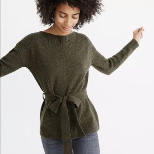 Madewell Boatneck Tie-Waist Pullover Sweater